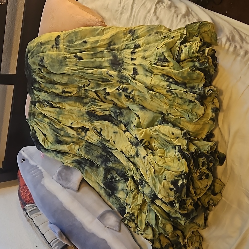 Long tie dye hippie skirt